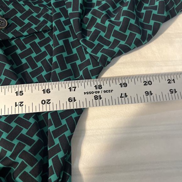 Talbots Womens Printed Shift Dress Size Medium Blue Green Classic Office Career - Picture 7 of 9